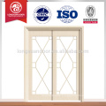 Glass balcony sliding wood glass door design